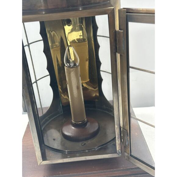 Federal Eagle Lantern Lamp Antique Brass/Wood American Maritime Patriotic Light - Picture 15 of 16